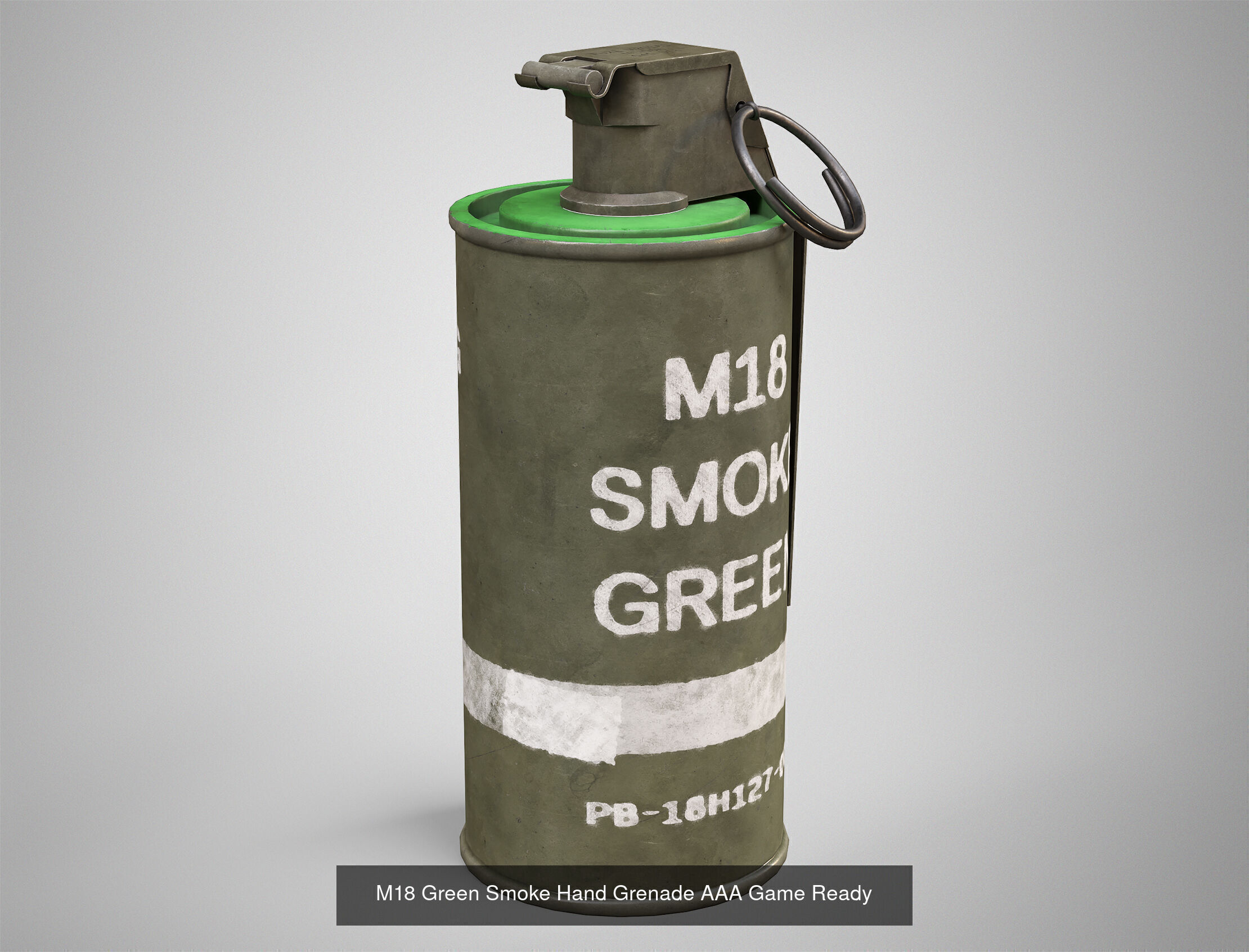 6 Smoke Grenade Pack - M18 M83 Hand Grenades AAA Game Ready 3D Model Collection_3