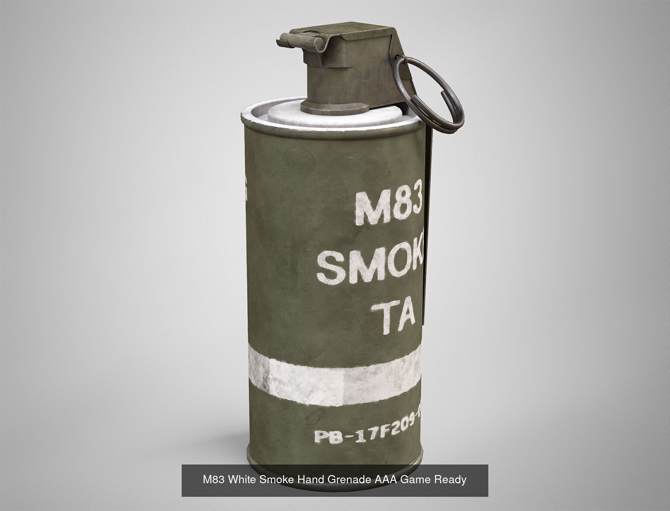 6 Smoke Grenade Pack - M18 M83 Hand Grenades AAA Game Ready 3D Model Collection_11