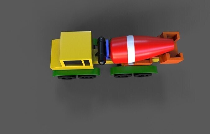 Toy Concrete Mixer Truck Low-poly 3D model 5