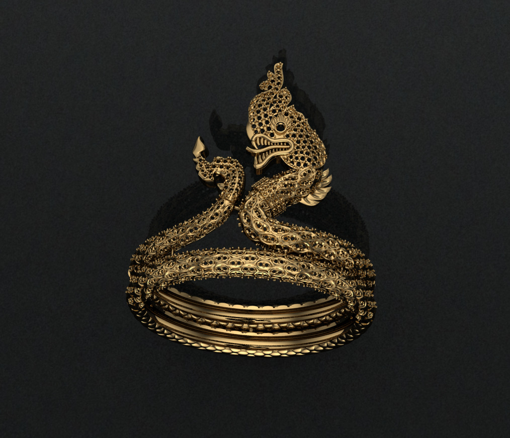 Naga Braceletes Khmer Curlture 3D print model_1