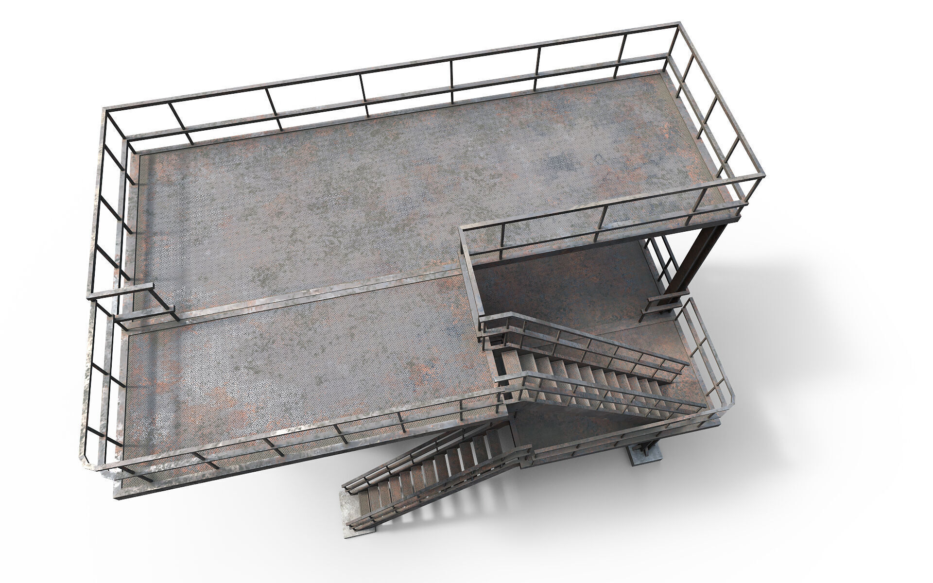 Industrial stair v2 Low-poly 3D model_7