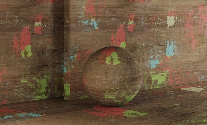 RUSTIC WOOD PAINT 3D model