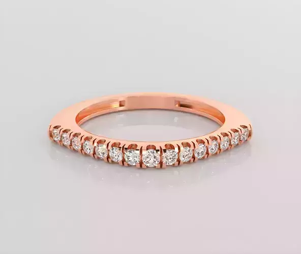 Italian diamond band ring 3dm stl render detail 