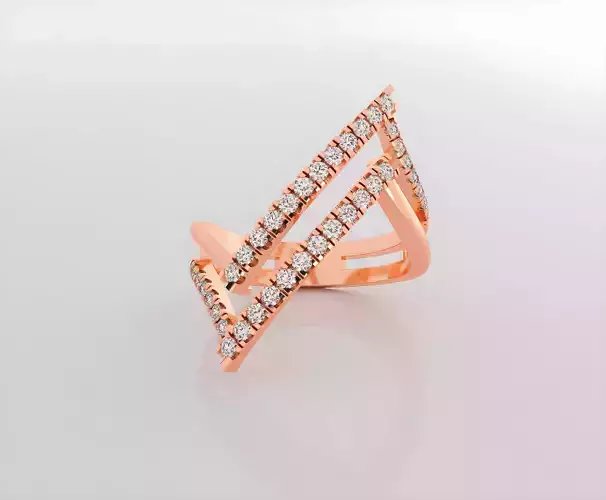 Dual Wire Italian diamond ring 3dm stl render detail 3D print model Dual Wire Italian diamond ring 3dm stl render detail 3D print model