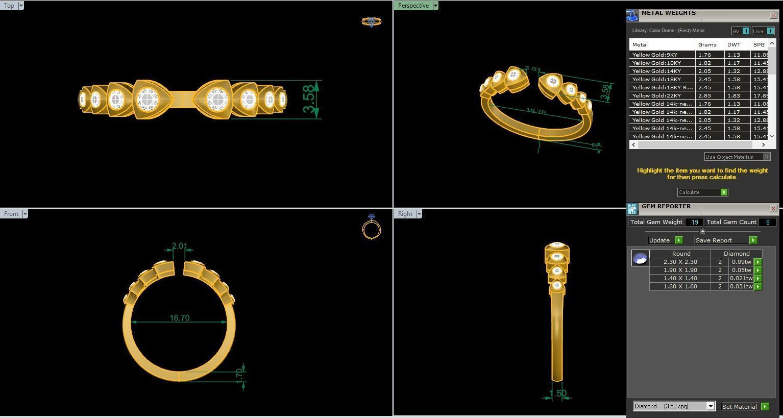 Snake Inspiration Italian diamond ring 3dm stl render detail 3D print model_1