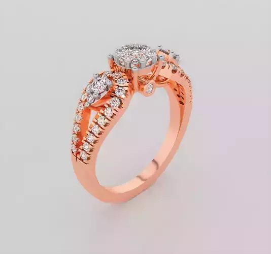 Italian diamond ring 3dm stl render detail 