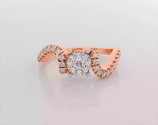 Italian diamond ring 3dm stl render detail 