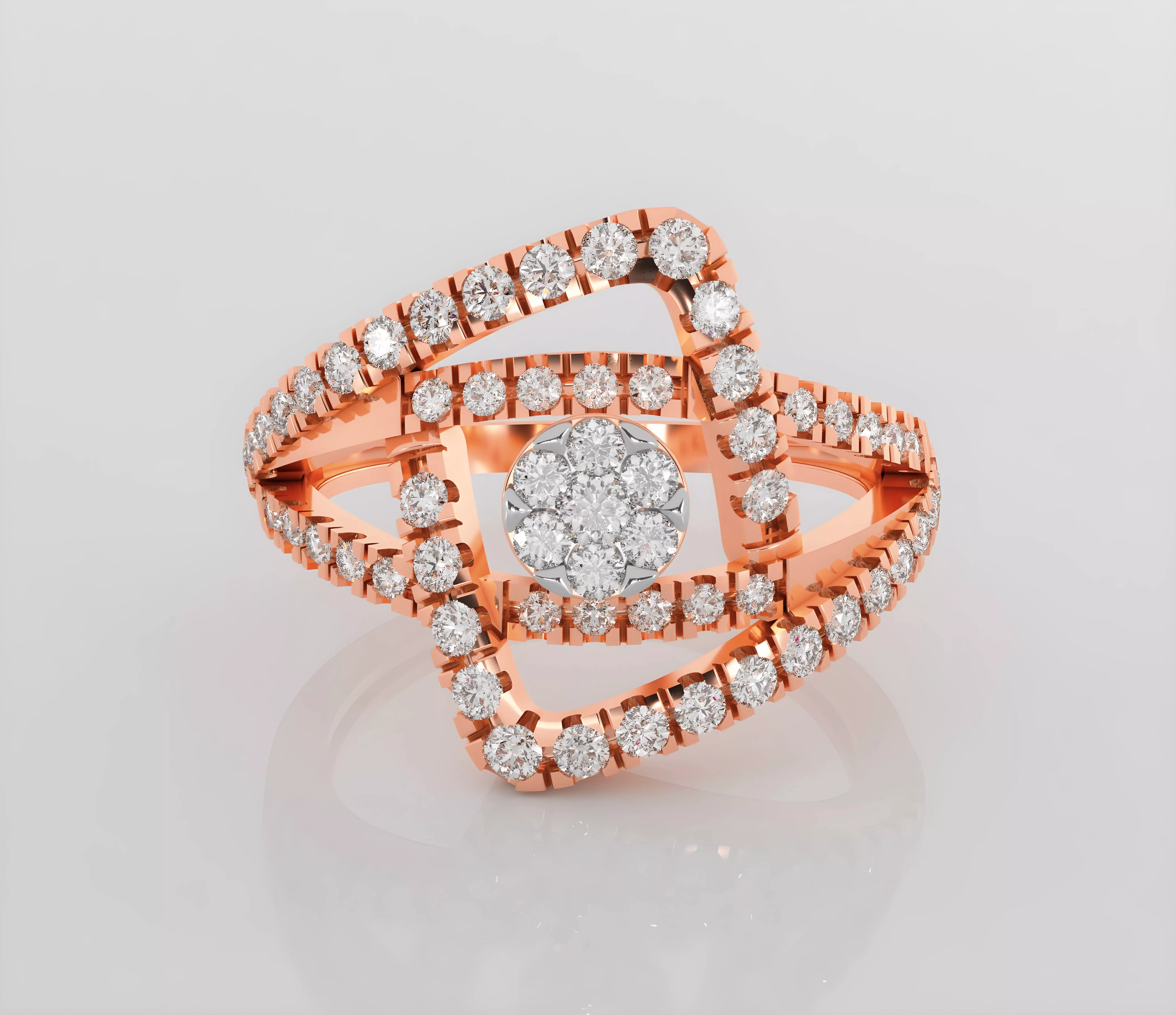 Italian diamond ring 3dm stl render detail 3D print model_0