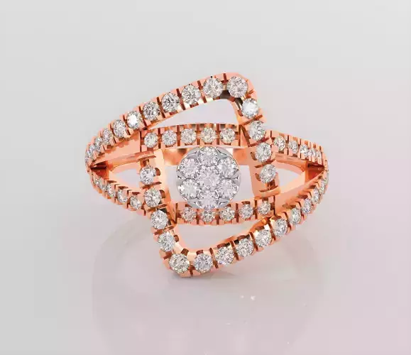 Italian diamond ring 3dm stl render detail 