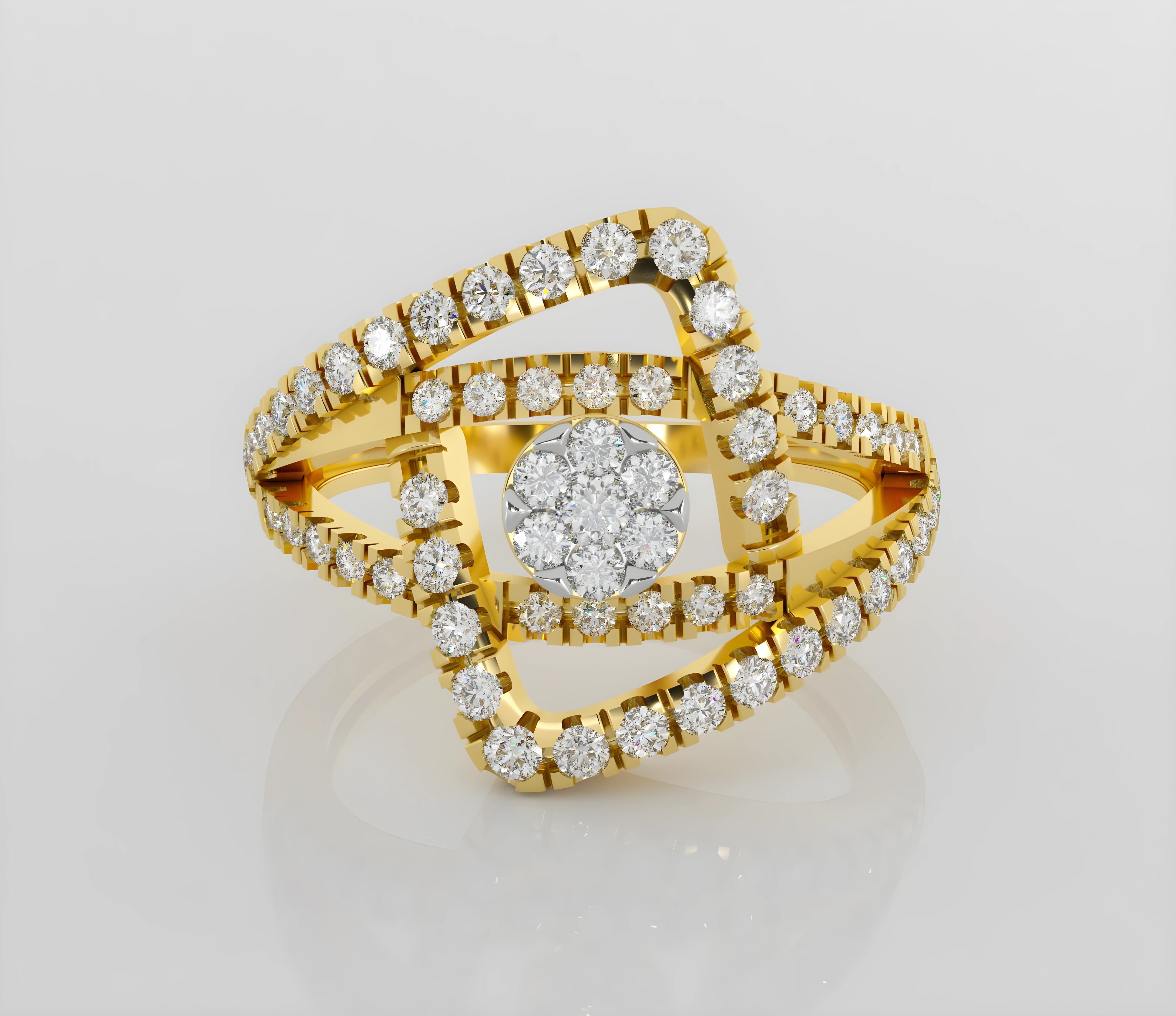 Italian diamond ring 3dm stl render detail 3D print model_2