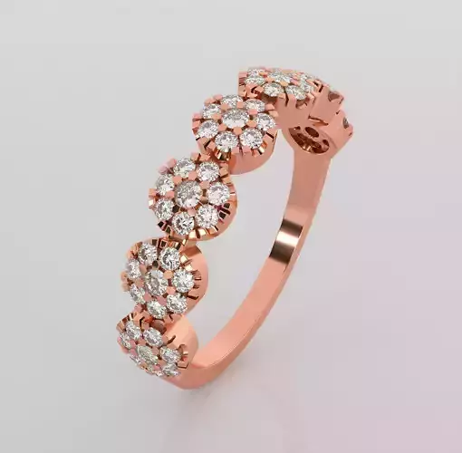 Italian diamond ring 3dm stl render detail 