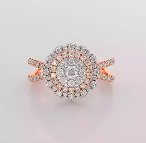 Flower Italian diamond ring 3dm stl render detail 