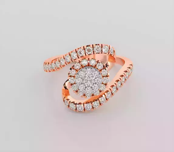 Italian diamond ring 3dm stl render detail 