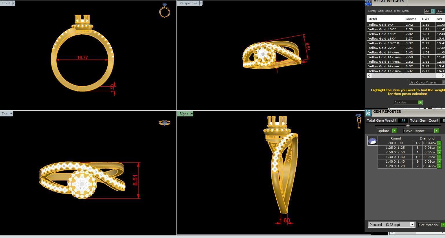 Italian diamond ring 3dm stl render detail  3D print model_1
