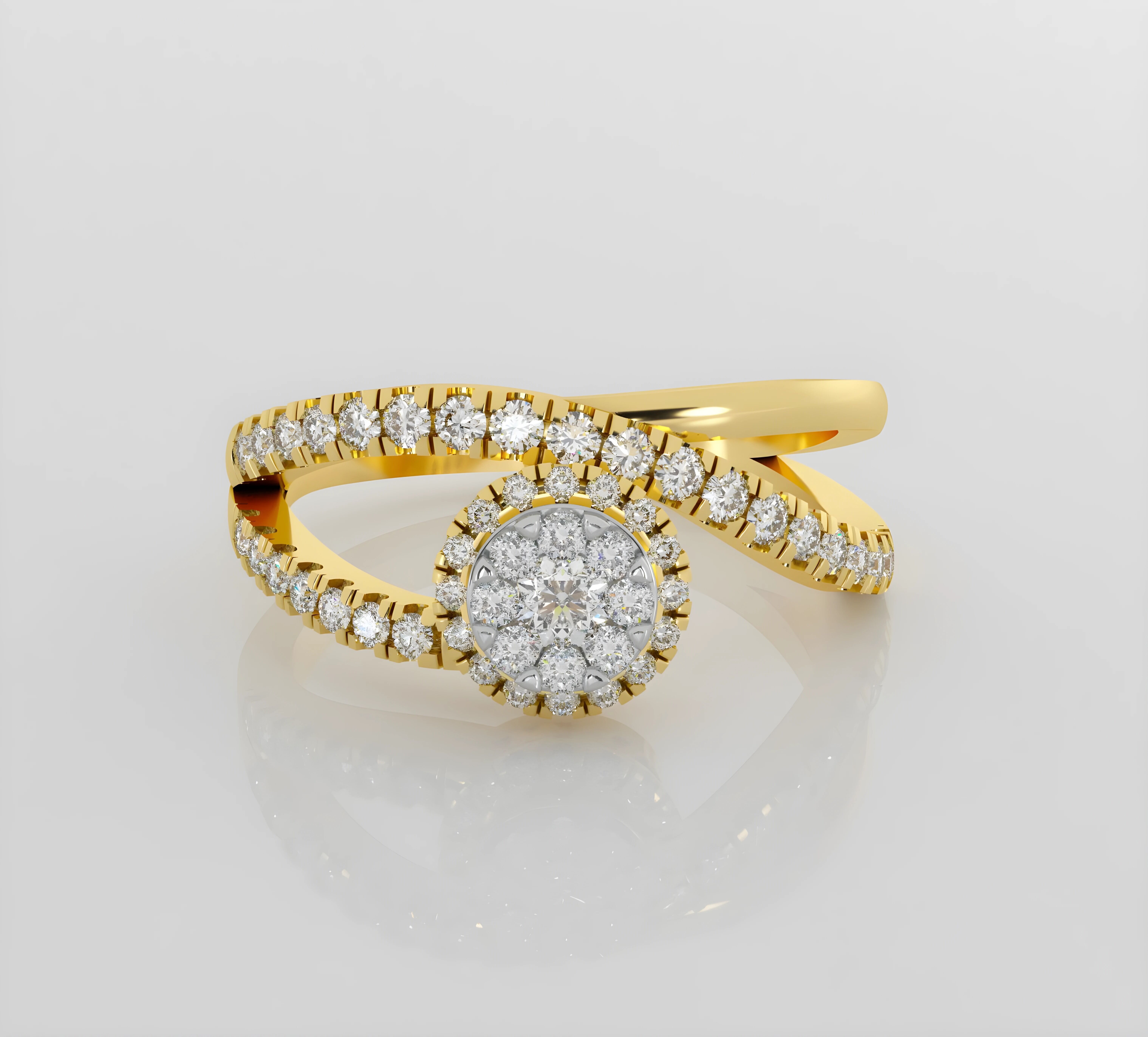 Italian diamond ring 3dm stl render detail  3D print model_2