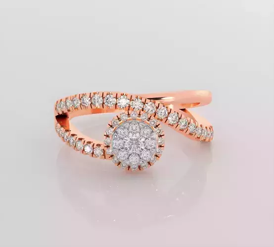 Italian diamond ring 3dm stl render detail 