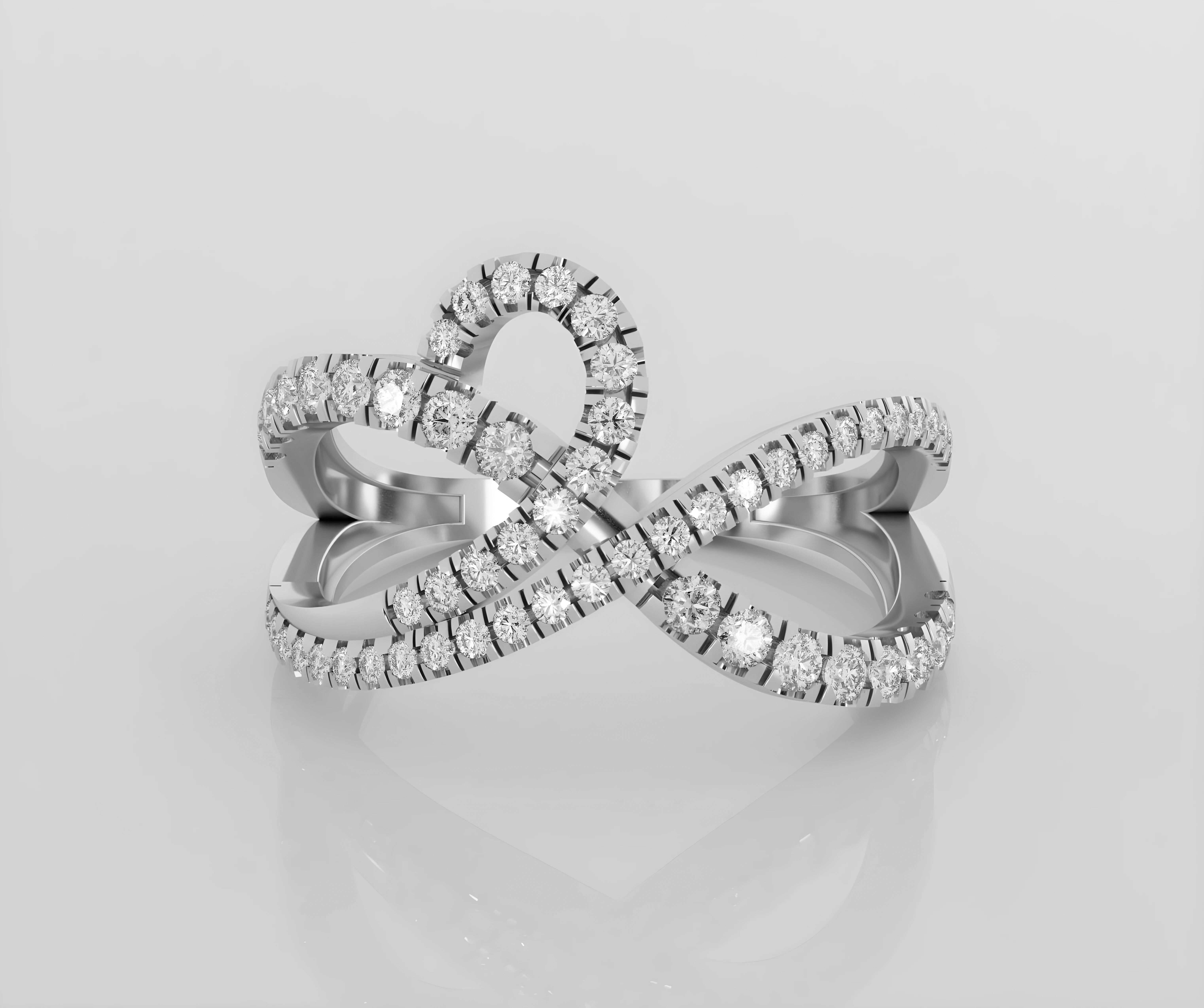 Wire Italian diamond ring 3dm stl render detail  3D print model_3