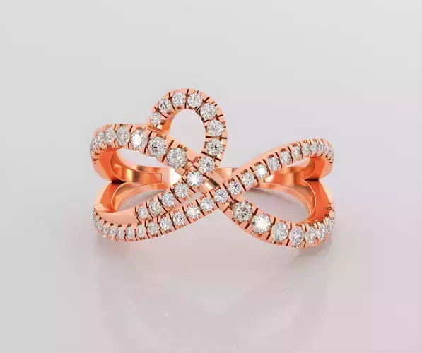 Wire Italian diamond ring 3dm stl render detail 