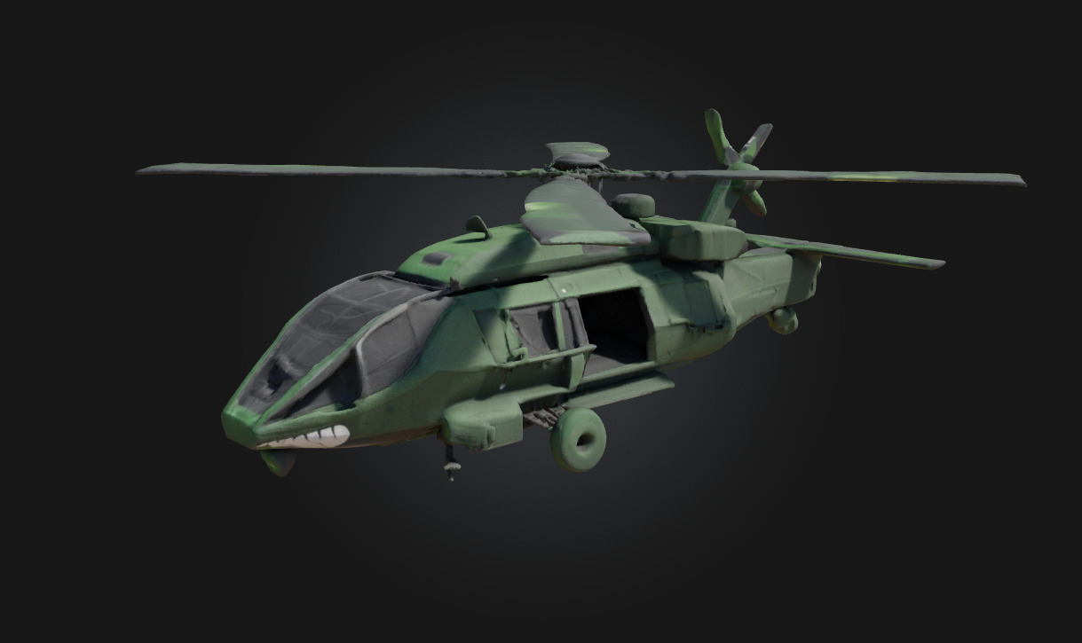 Stealth Chopper on Standby Silent Guardian Ready for Action 3D model_1
