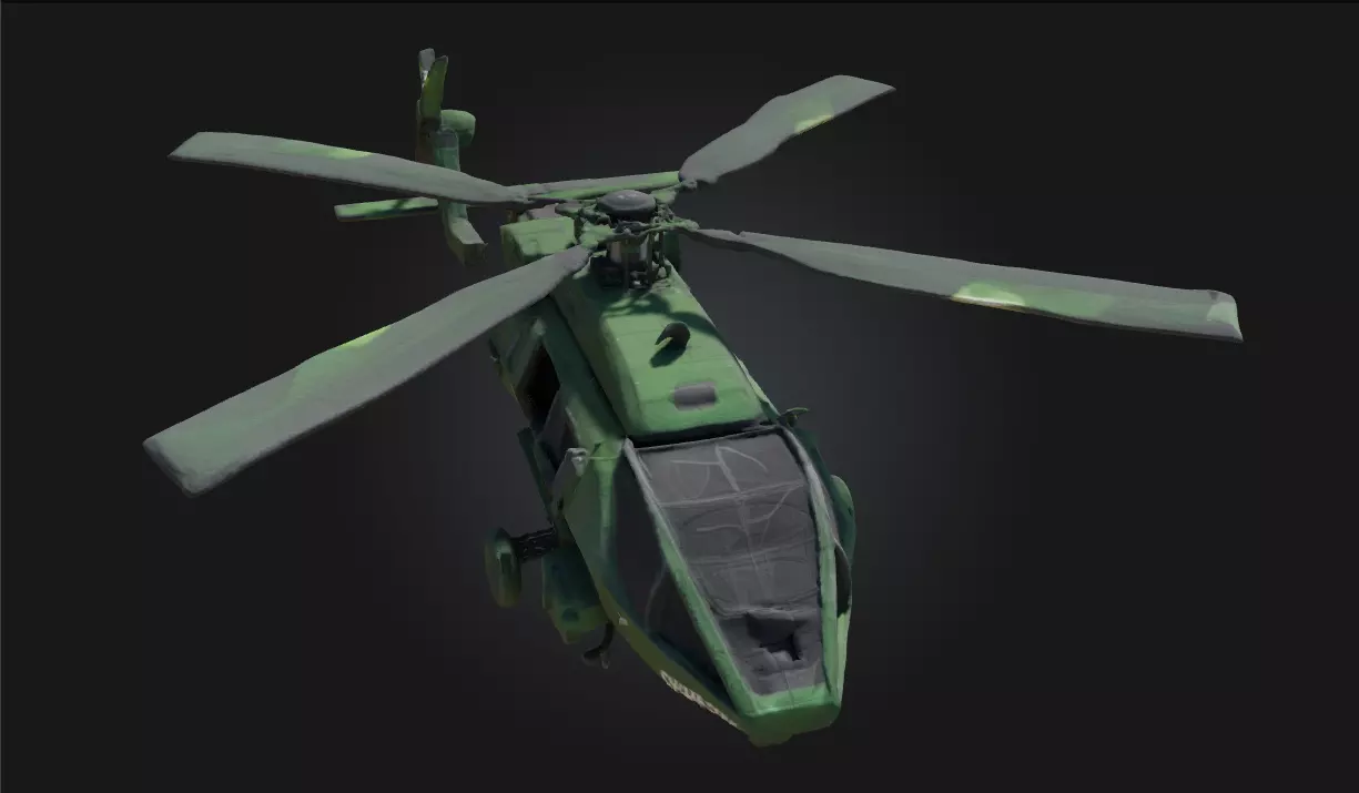 Stealth Chopper on Standby Silent Guardian Ready for Action 3D model_0