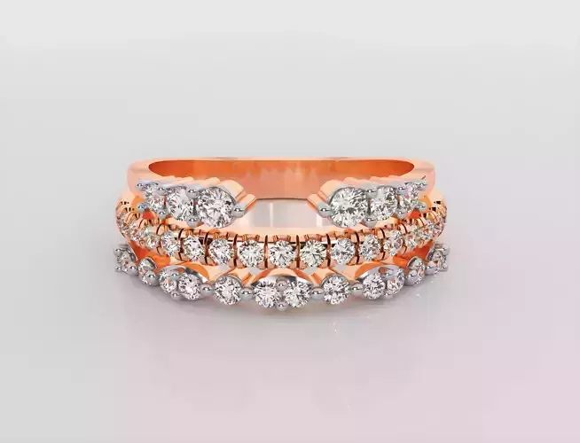 Tri Wire diamond ring 3dm stl render detail 3D print model Tri Wire diamond ring 3dm stl render detail 3D print model