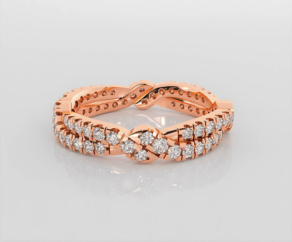 Wire Knot Italian diamond ring 3dm stl render detail  3D print model