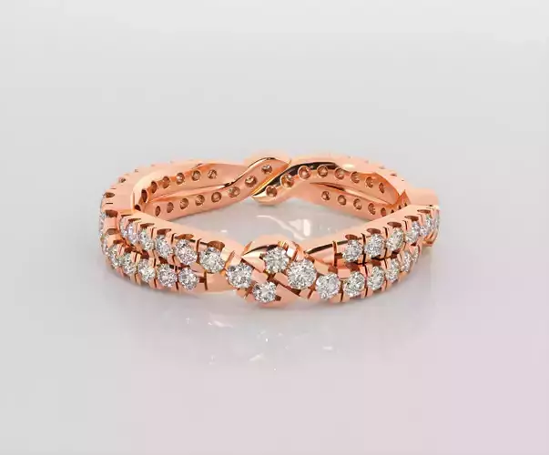 Wire Knot Italian diamond ring 3dm stl render detail 