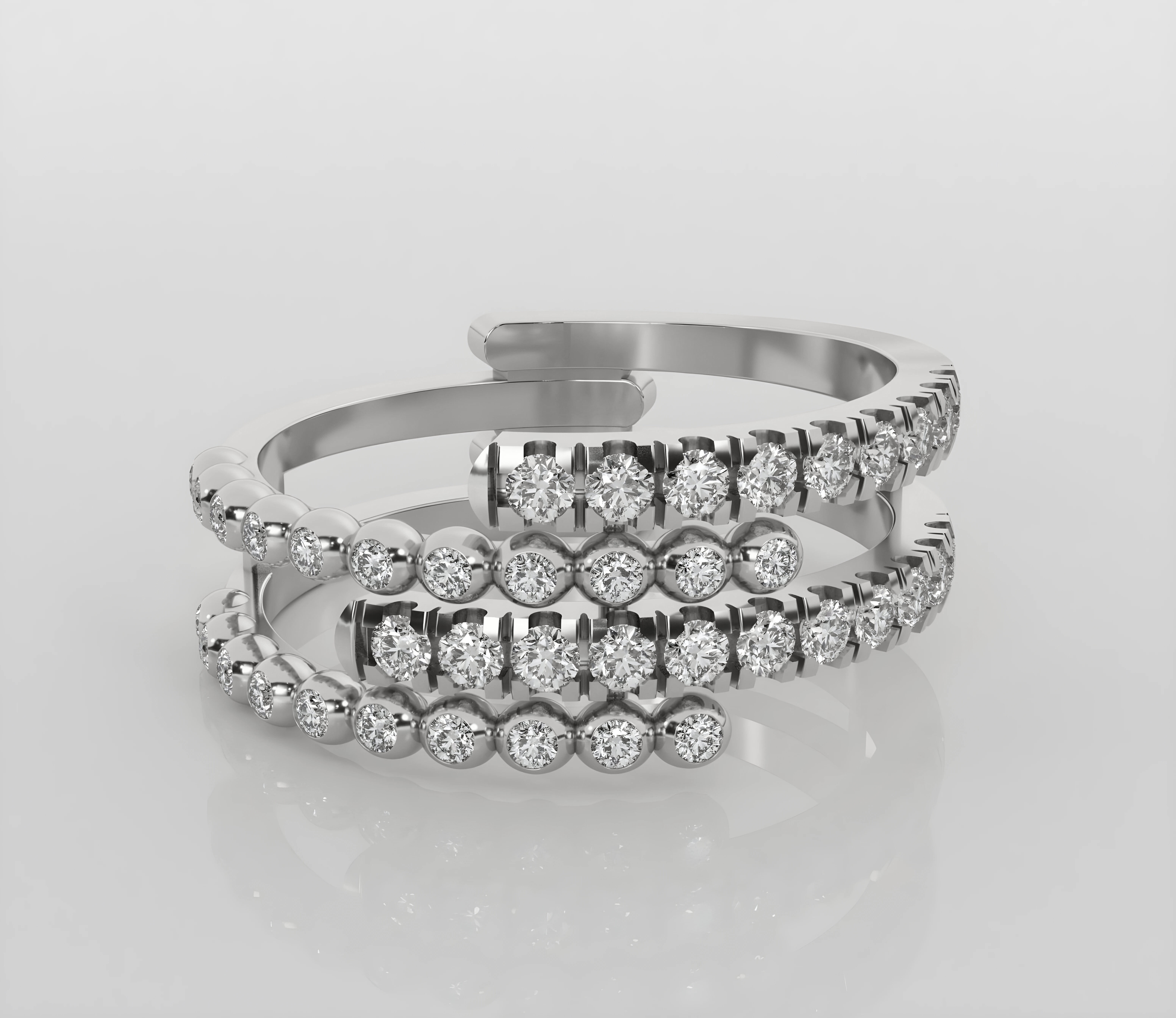 Wire diamond ring 3dm stl render detail 3D print model_3