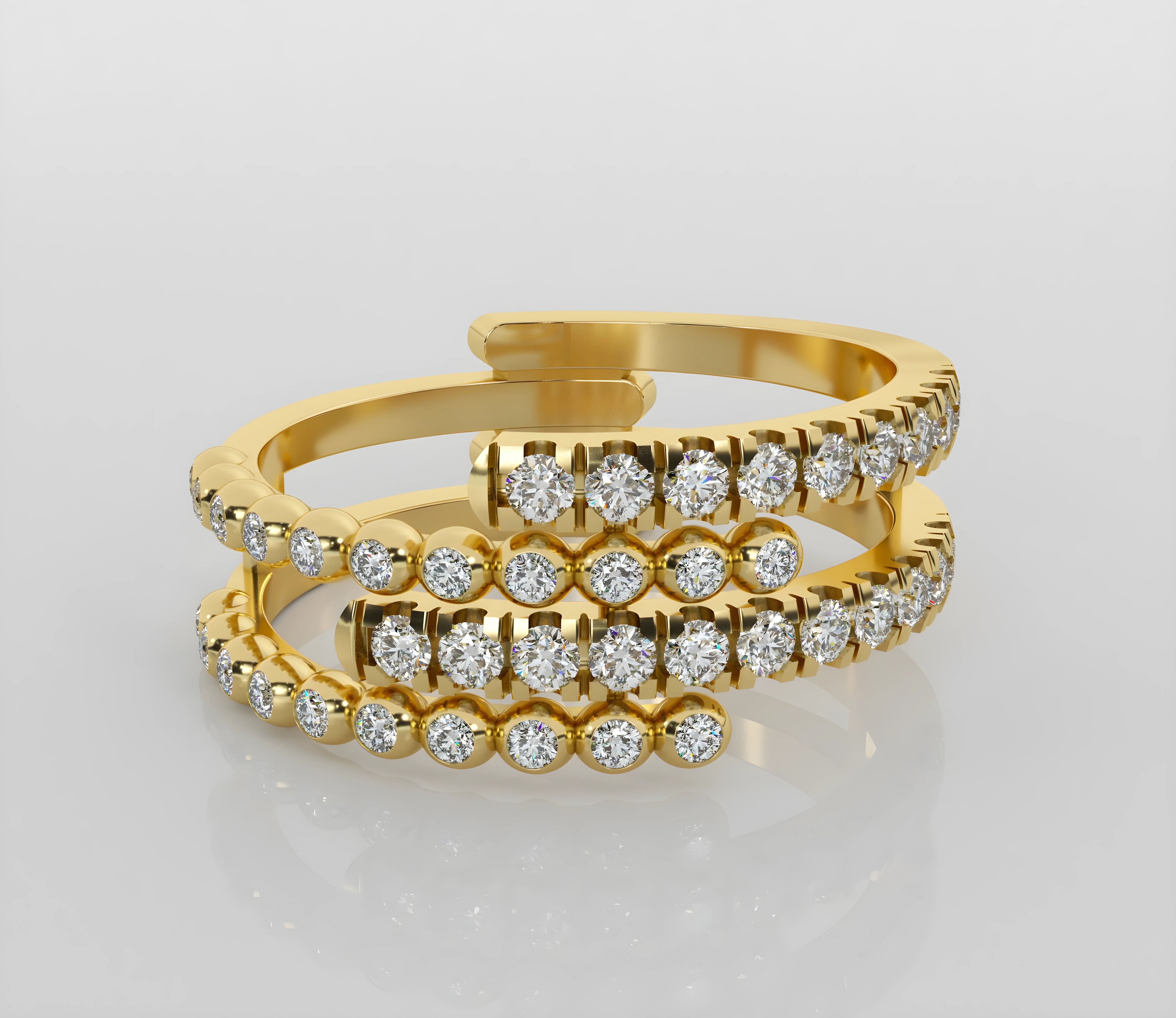 Wire diamond ring 3dm stl render detail 3D print model_2