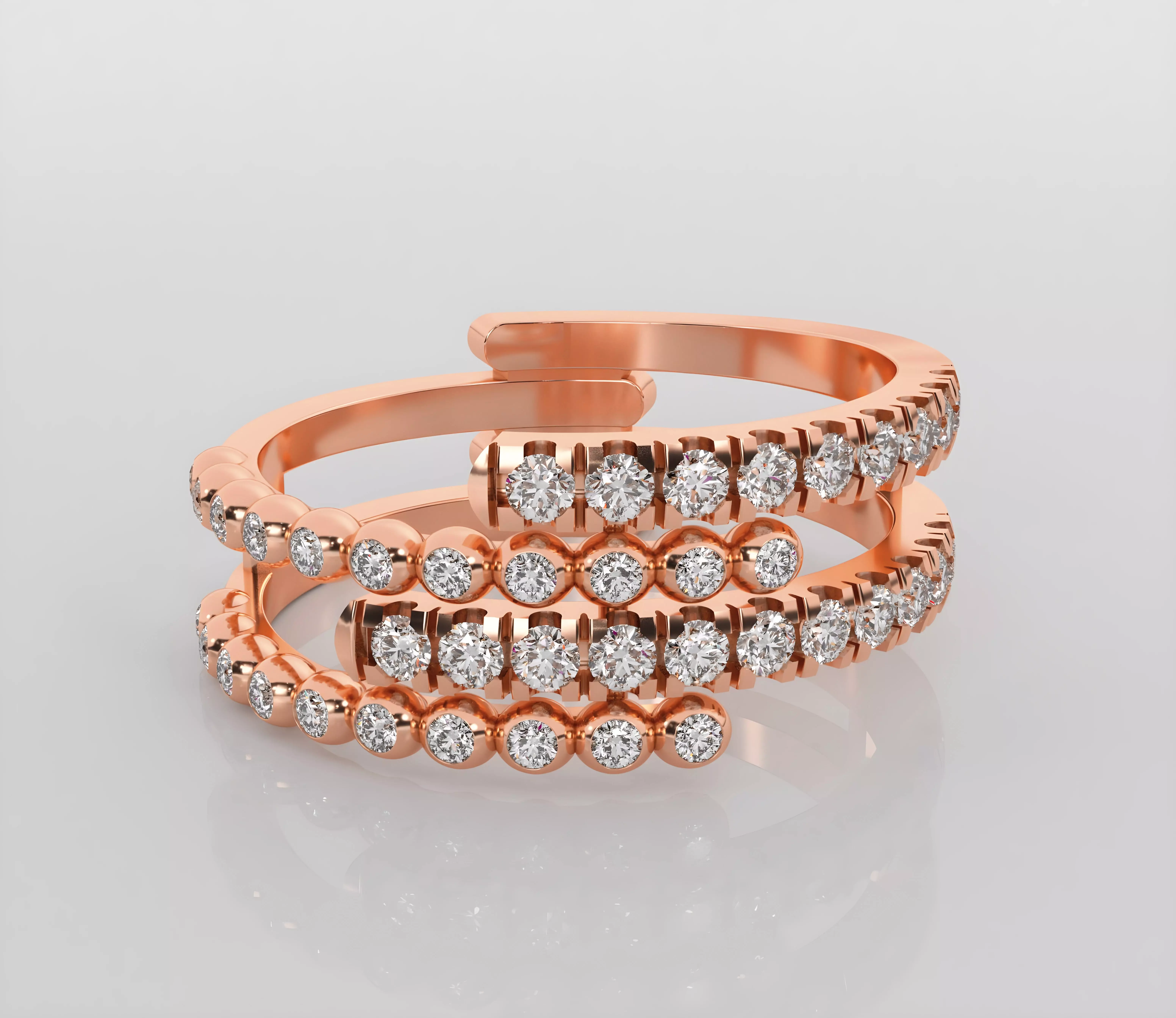 Wire diamond ring 3dm stl render detail 3D print model_0