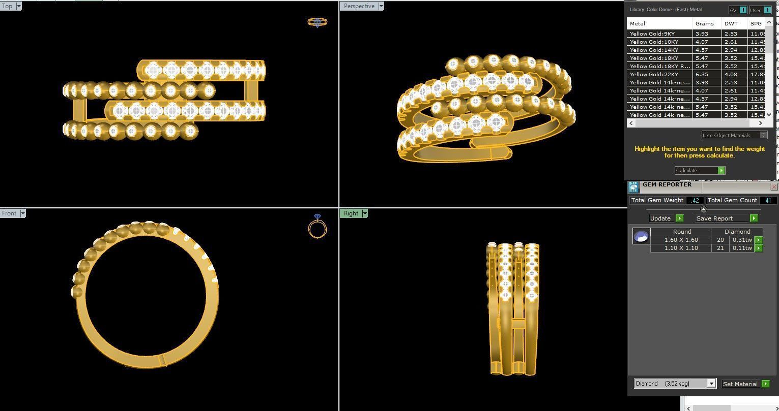 Wire diamond ring 3dm stl render detail 3D print model_1