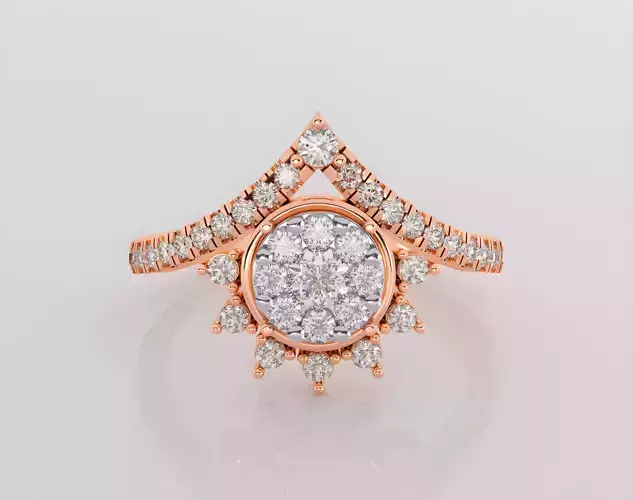 Italian diamond ring 3dm stl render detail 