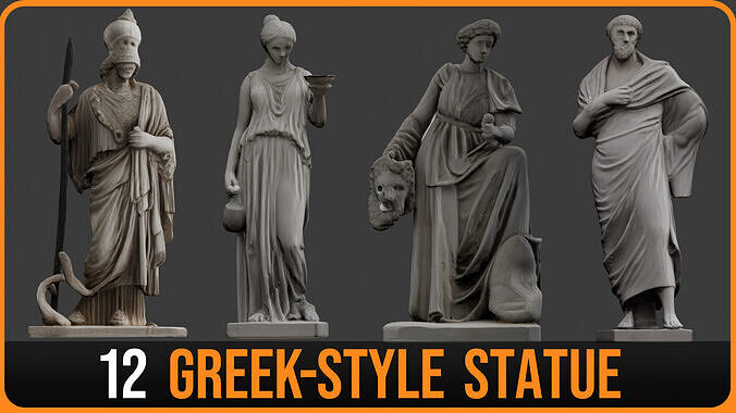 12 Classical Greek-Style Sculpture Texture