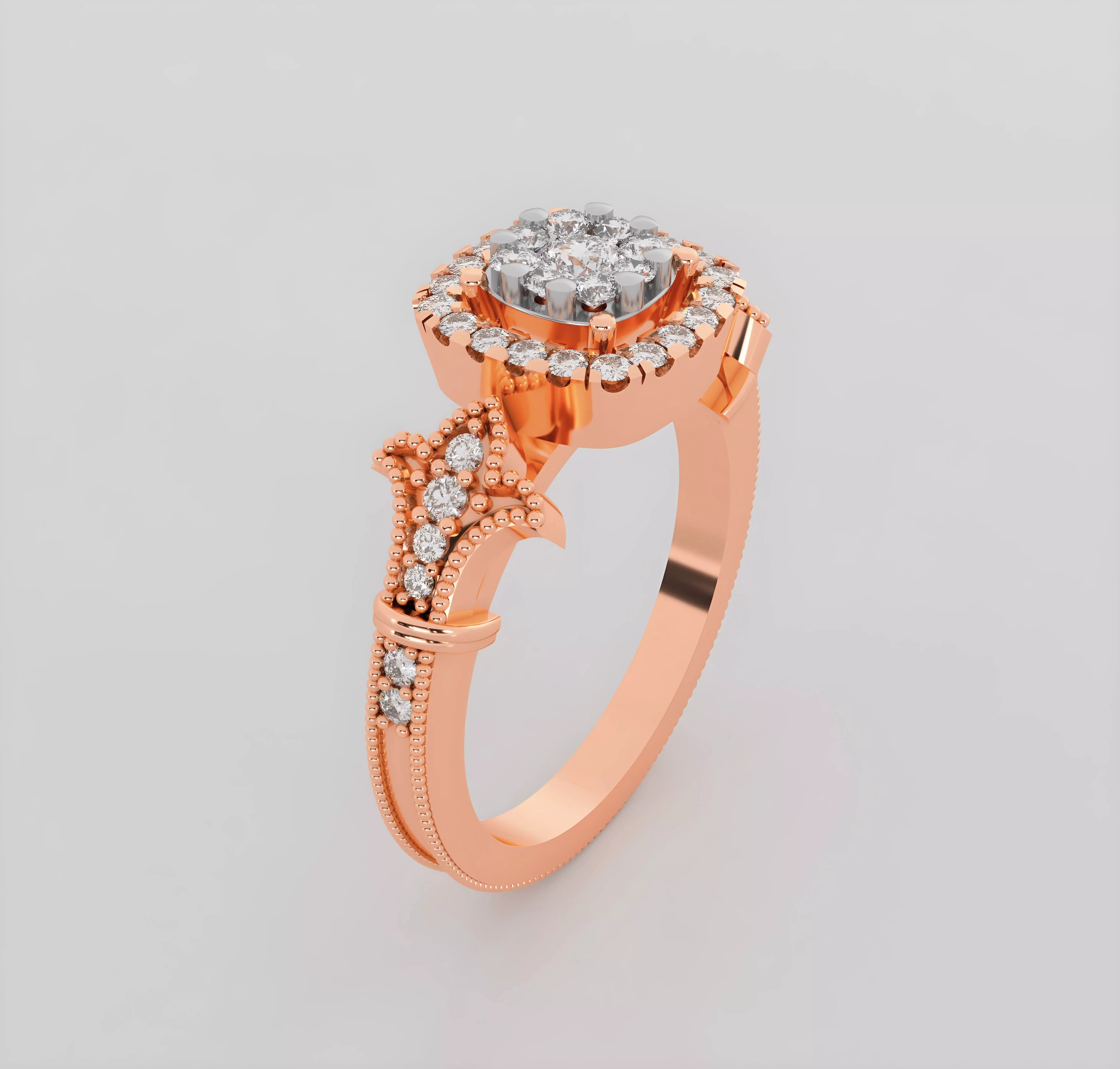 Italian diamond ring 3dm stl render detail 3D print model_0