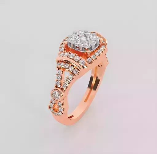 Italian diamond ring 3dm stl render detail 