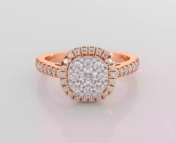 Italian diamond ring 3dm stl render detail 