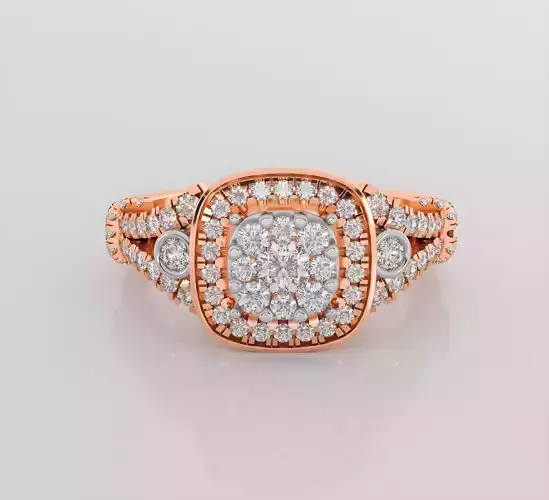 Italian diamond ring 3dm stl render detail 