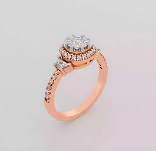 Italian diamond ring 3dm stl render detail 