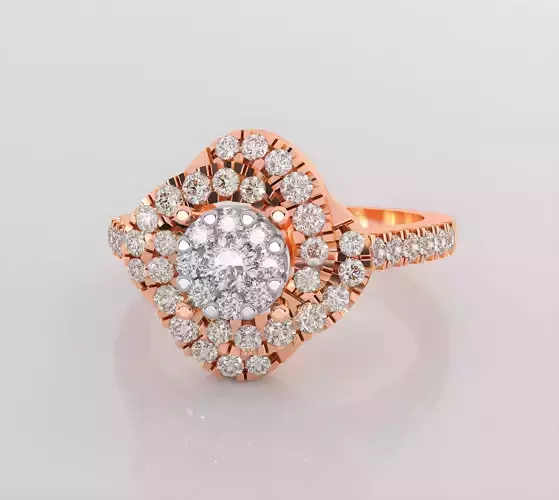 Flower Italian diamond ring 3dm stl render detail  3D print model