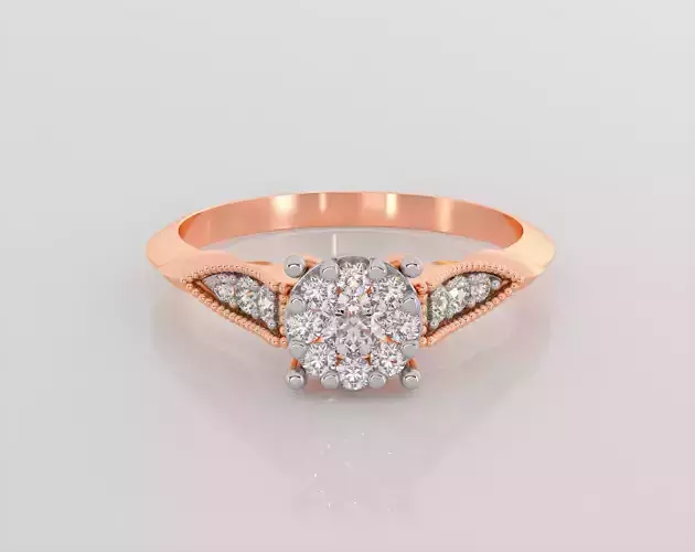 Italian diamond ring 3dm stl render detail 