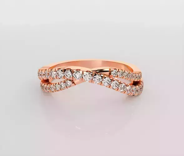 Wire Italian diamond ring 3dm stl render detail 