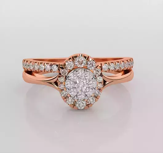 Italian diamond ring 3dm stl render detail 