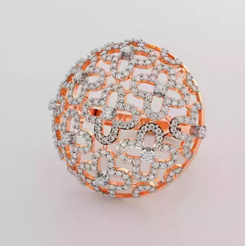 Flower diamond ring 3dm stl render detail  3D print model