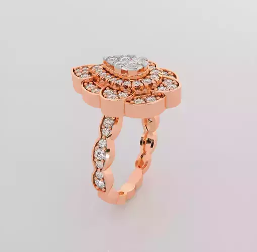 Italian diamond ring 3dm stl render detail 