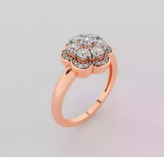 Flower Italian diamond ring 3dm stl render detail  3D print model