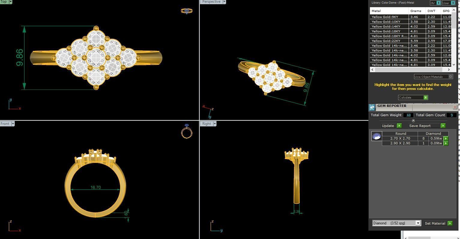 Italian diamond ring 3dm stl render detail  3D print model_1