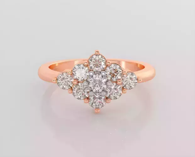 Italian diamond ring 3dm stl render detail 