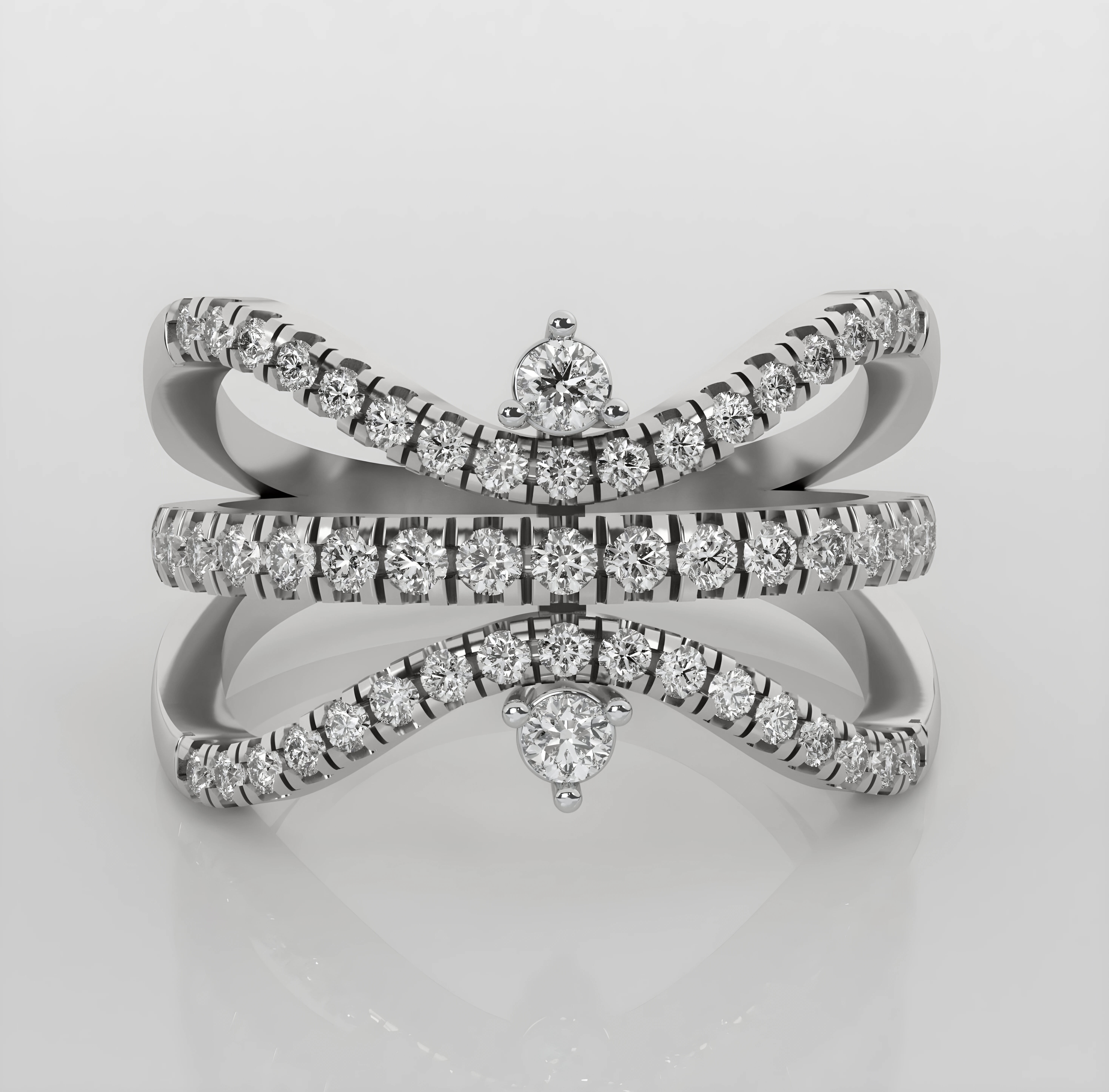 Italian diamond ring 3dm stl render detail 3D print model_3