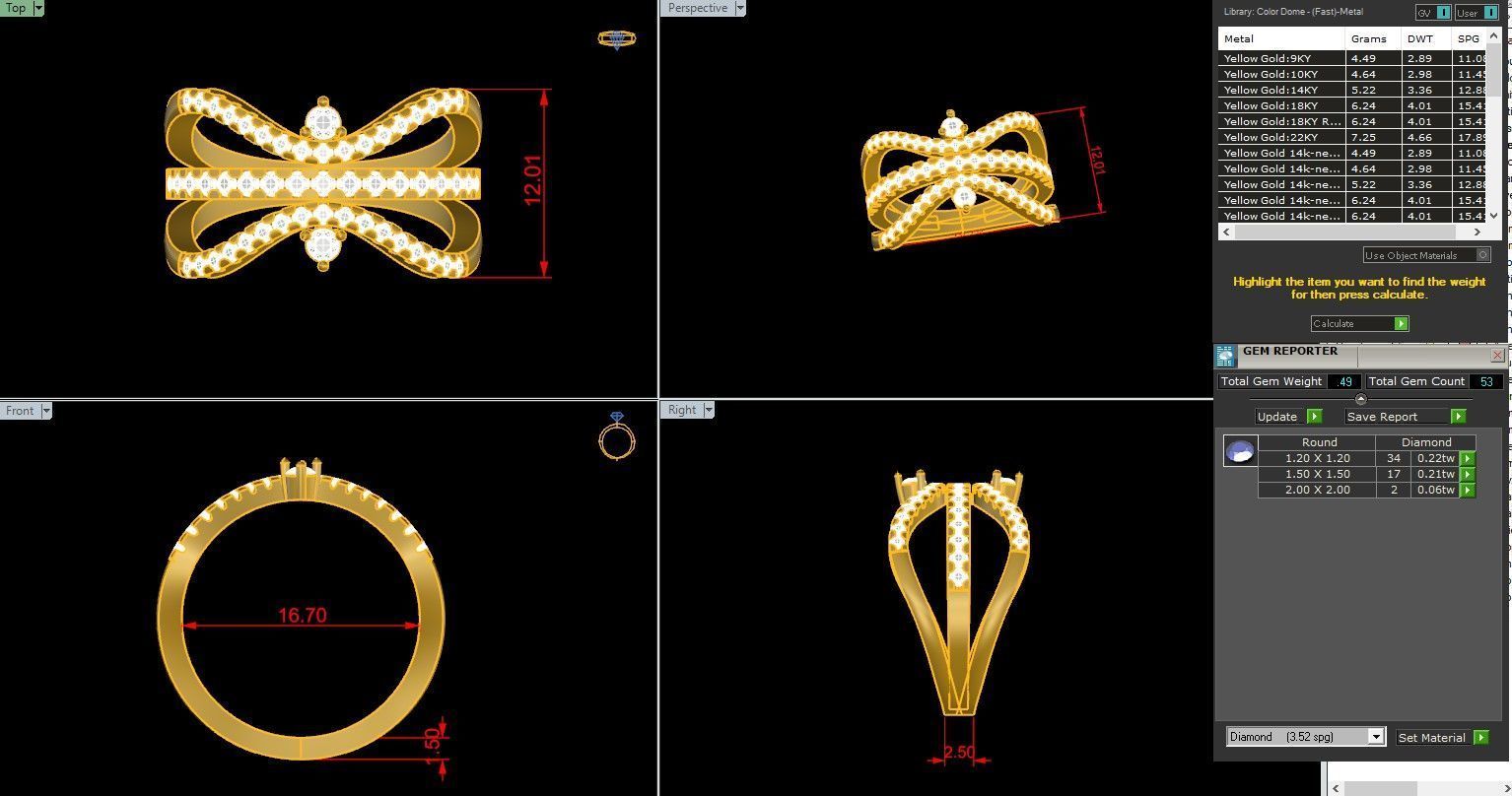Italian diamond ring 3dm stl render detail 3D print model_1