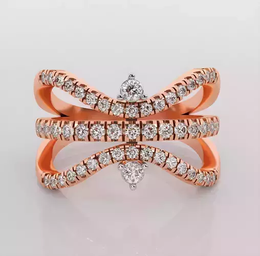 Italian diamond ring 3dm stl render detail 